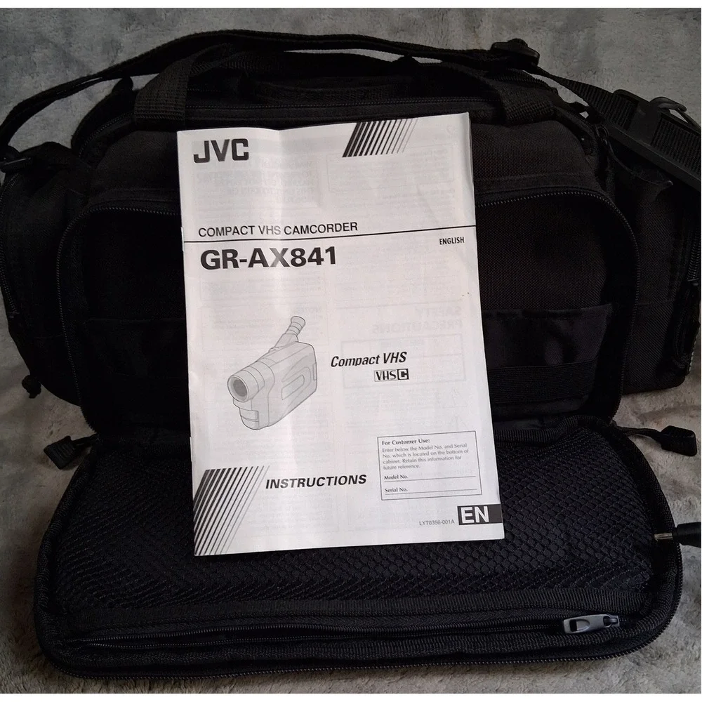 Vtg JVC GR-AX841U VHS-C Camcorder Bundle PARTS REPAIR ONLY Case Logic Bag Charge